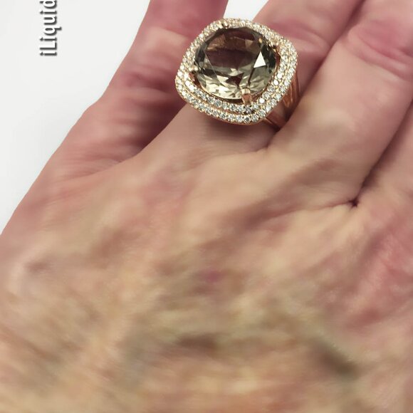 Gorgeous 18K Rose Gold Smoky Quartz and Diamond Ring. Over 1CT in Diamonds! - Picture 6 of 10